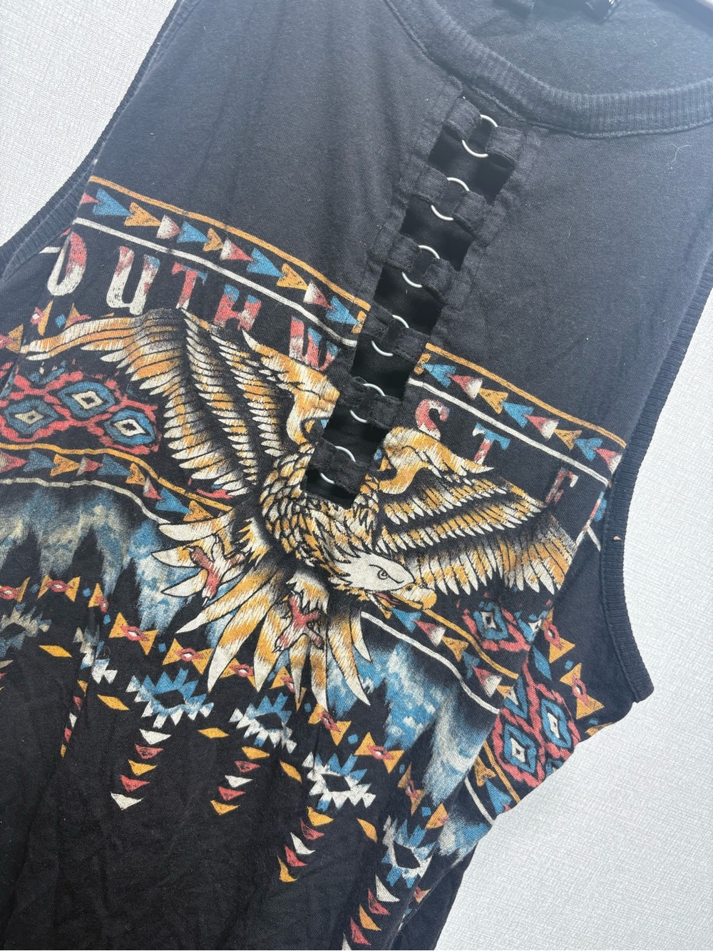 torrid Black Lace-Up Cutout Tank